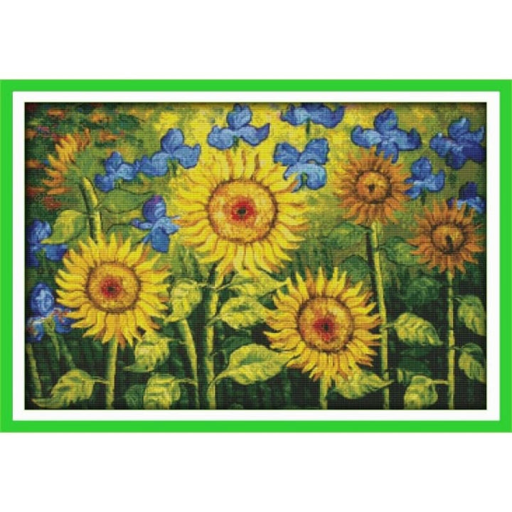 Oil painting sunflowers garden