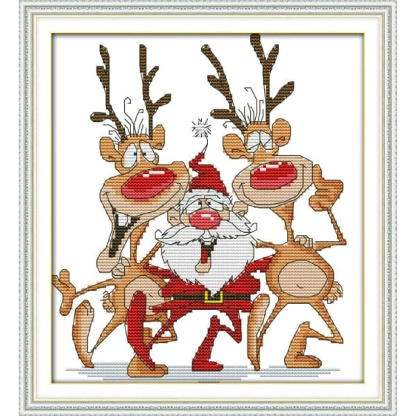 Santa and the reindeer