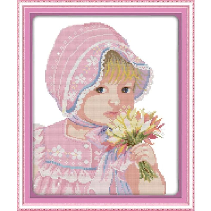 The girl and flowers