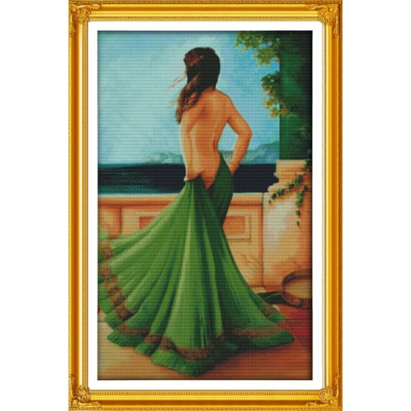 The lady in green dress