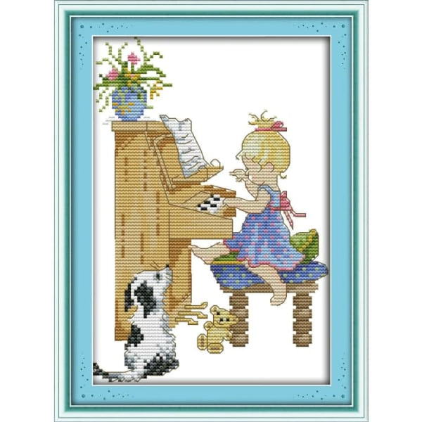 The little girl playing the piano