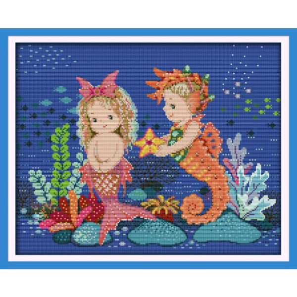 The little mermaid and sea horse