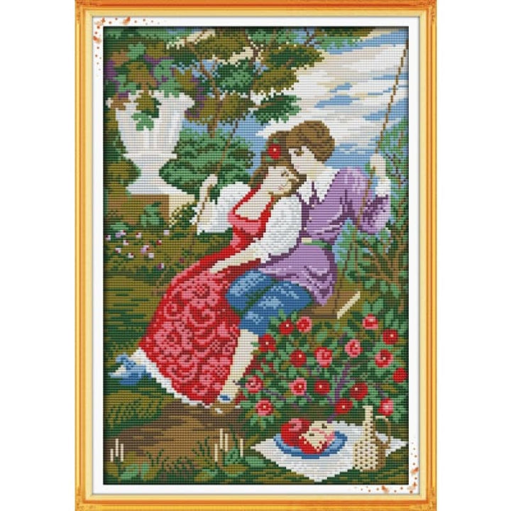 The lovers on a swing