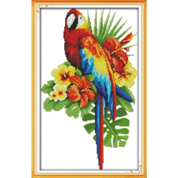 The parrot and flowers