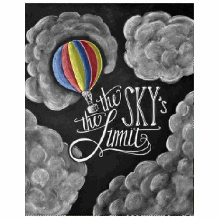Full Drill - 5D DIY Diamond Painting Kits Hot Air Balloon Flying to the Sky Blackboard - NEEDLEWORK KITS