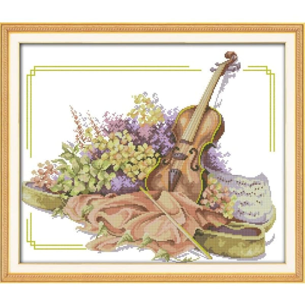 The violin and flowers