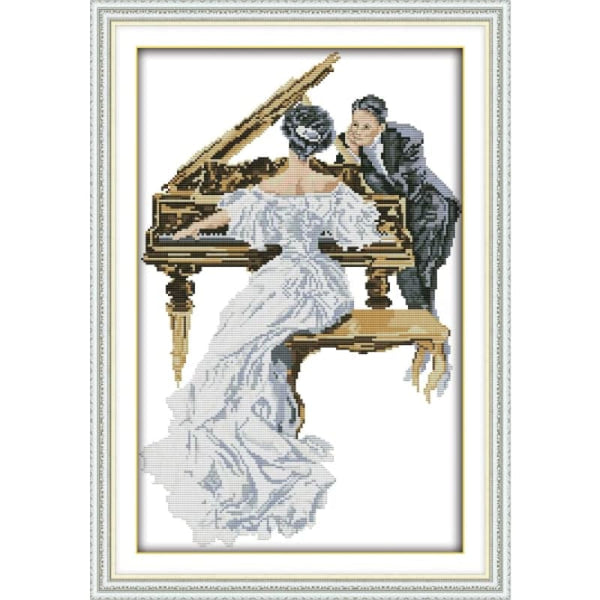 The woman play the piano
