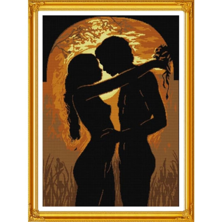 The young couple in the moonlight (2)