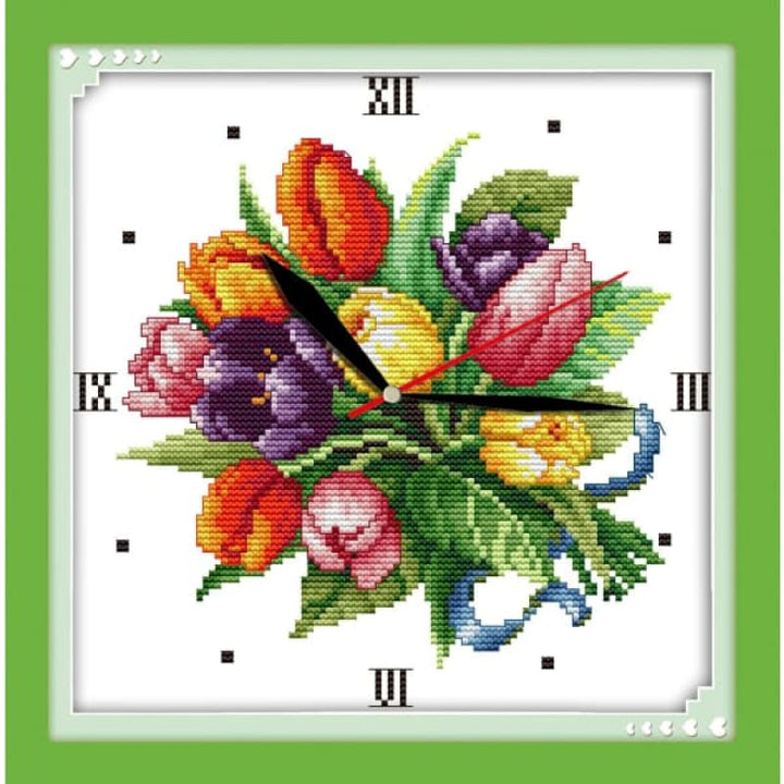 Tulip clock face