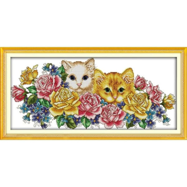 Two cats in flowers(2)