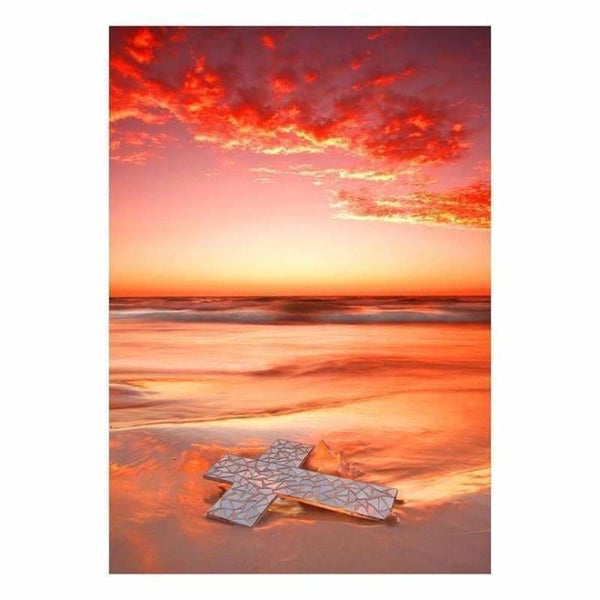 Full Drill - 5D Diamond Painting Kits Warm Series Beach Summer Rot Sunset - NEEDLEWORK KITS