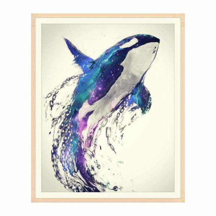 Full Drill - 5D DIY Diamond Painting Kits Watercolor Dream Flying Dolphin - NEEDLEWORK KITS