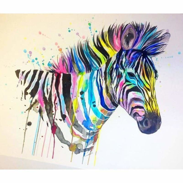 Full Drill - 5D Diy Diamond Painting Kits Watercolor Cold Zebra - NEEDLEWORK KITS