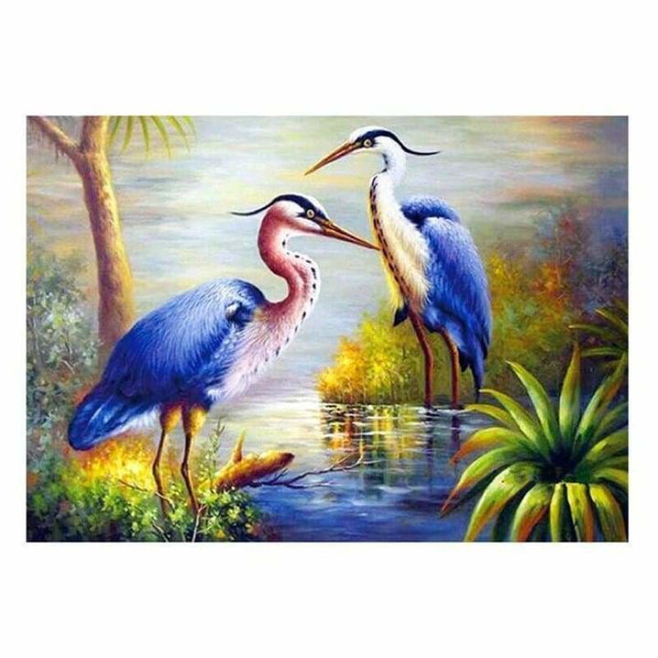Full Drill - 5D Diamond Painting Kits Watercolor Special Red Crowned Crane QB6204 - NEEDLEWORK KITS